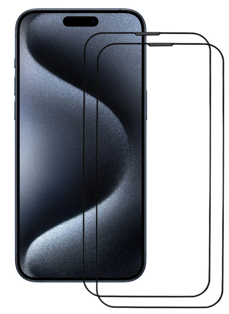 ACLIX 2 Pieces Antistatic ESD Dustproof Premium Quality High Definition Tempered Glass Screen Protector Designed For  iPhone 15 Pro Max - Image 1