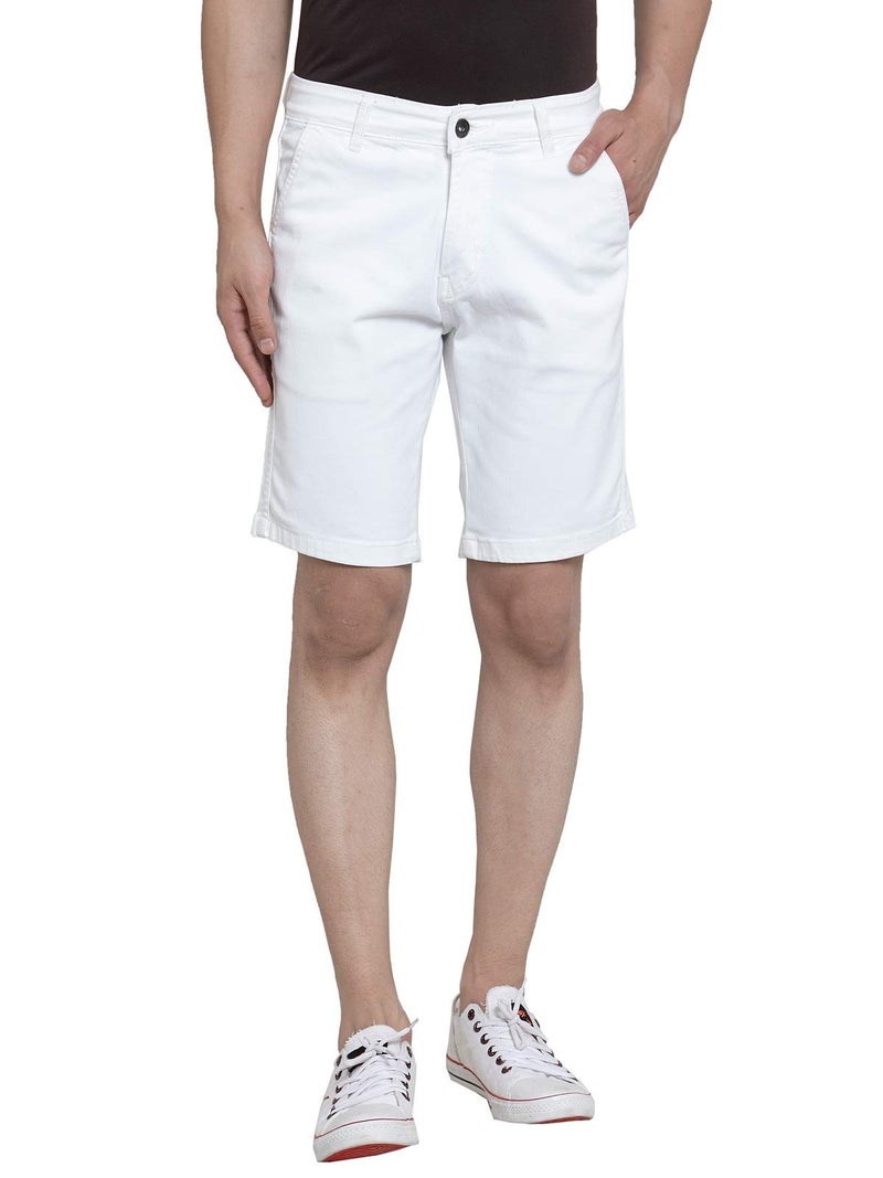 Ben Martin Men's Regular Fit Stretchable White Denim Shorts Size 32 - Image 3
