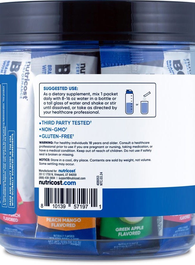 Nutricost BCAA+ Hydration Variety Pack (20 Stickpacks) - Branched Chain Amino Acids with Hydration Complex - Gluten-Free, Non-GMO - Image 4
