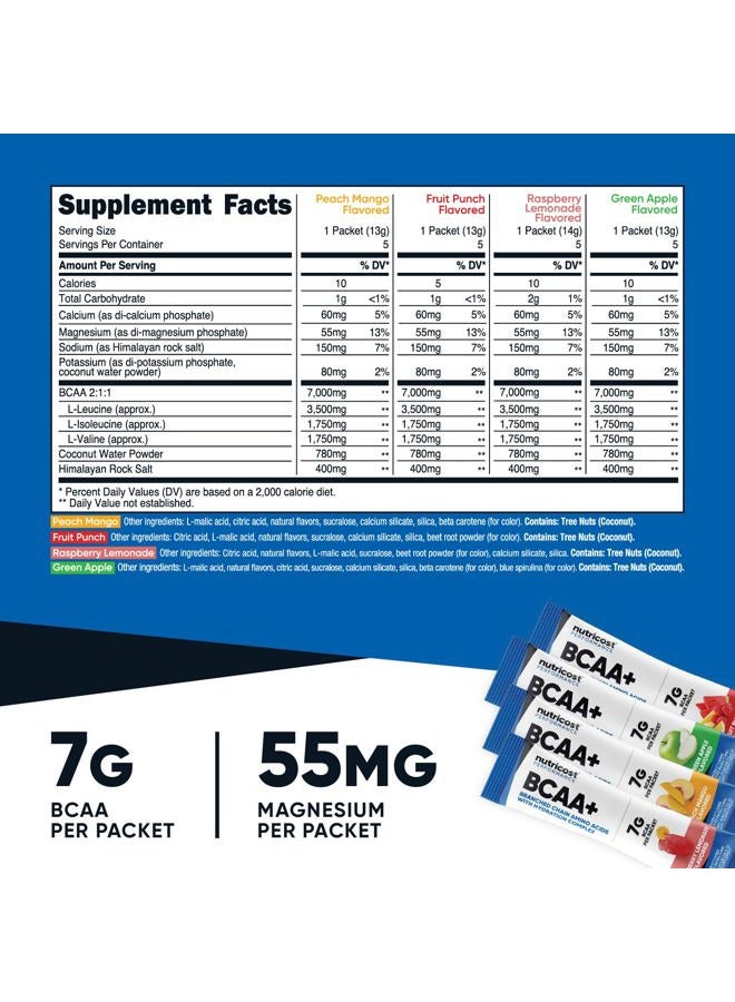 Nutricost BCAA+ Hydration Variety Pack (20 Stickpacks) - Branched Chain Amino Acids with Hydration Complex - Gluten-Free, Non-GMO - Image 2