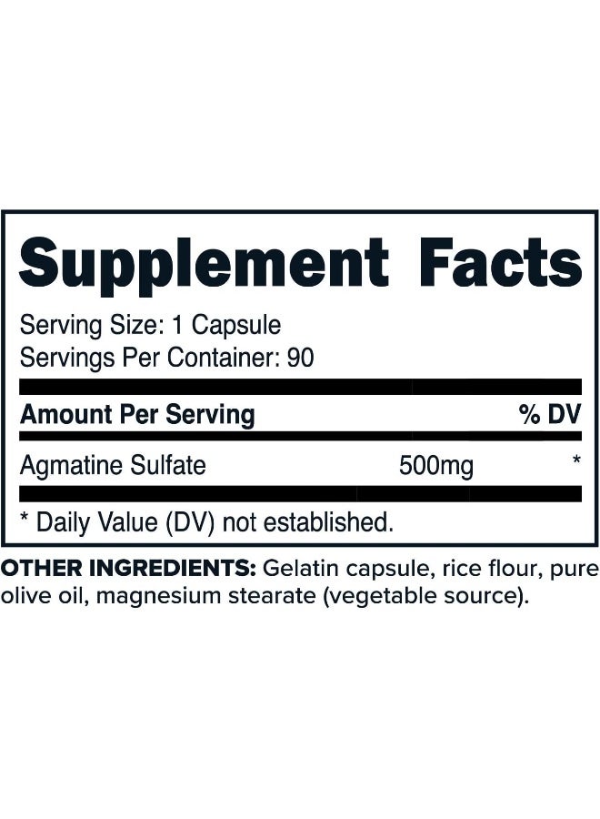 Primaforce Agmatine Sulfate 500mg, 90 Capsules - Non-GMO, Gluten Free Supplement - Image 2