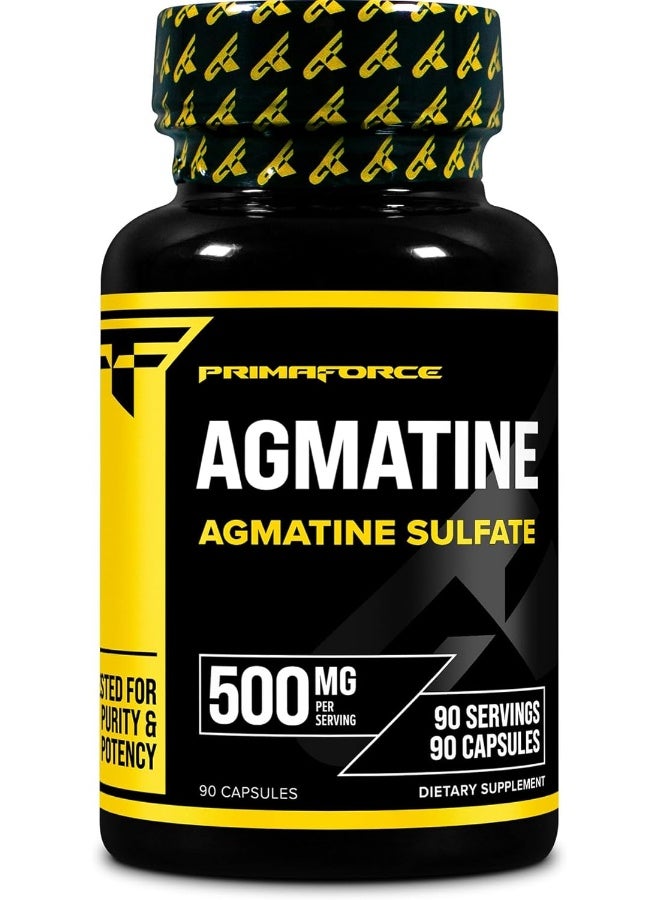 Primaforce Agmatine Sulfate 500mg, 90 Capsules - Non-GMO, Gluten Free Supplement - Image 1