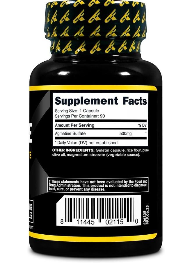 Primaforce Agmatine Sulfate 500mg, 90 Capsules - Non-GMO, Gluten Free Supplement - Image 4
