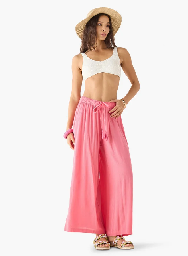 سبلاش فيڤ بنطلون بالازو بنقوش مع رباط