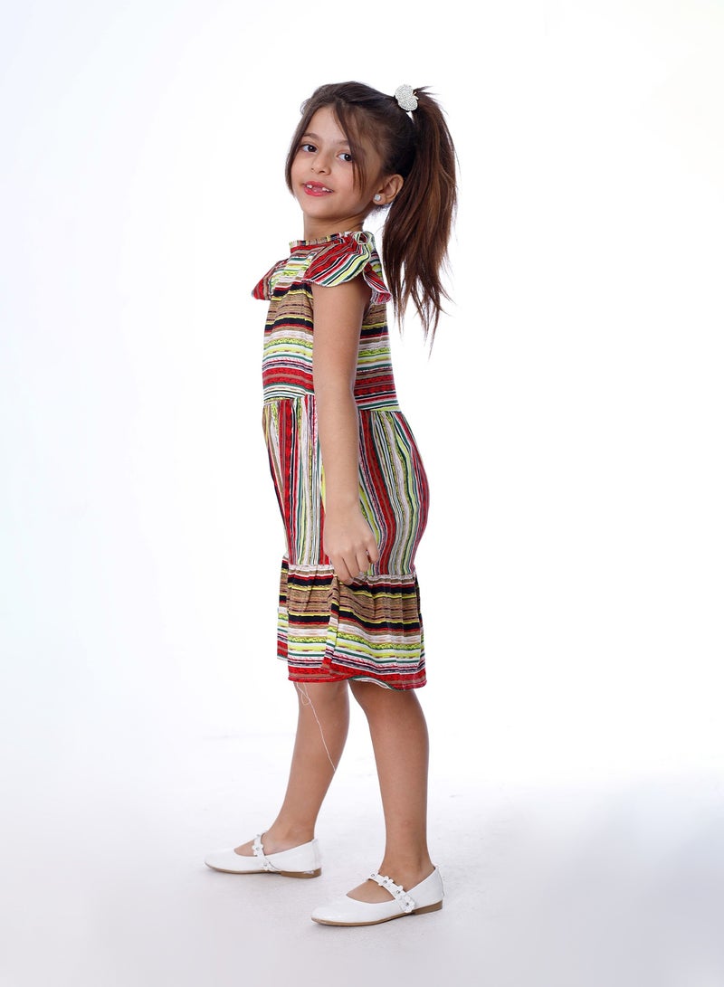 بيبو_فستان كت مقلم_بني - Image 2