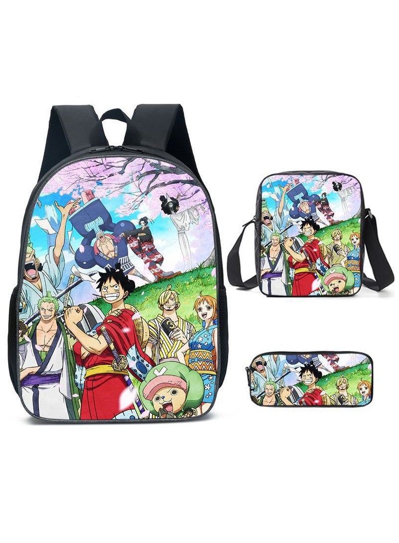 New Cartoon Animation Backpack For Primary And Secondary School Students Three-Piece Set 29*16*42cm