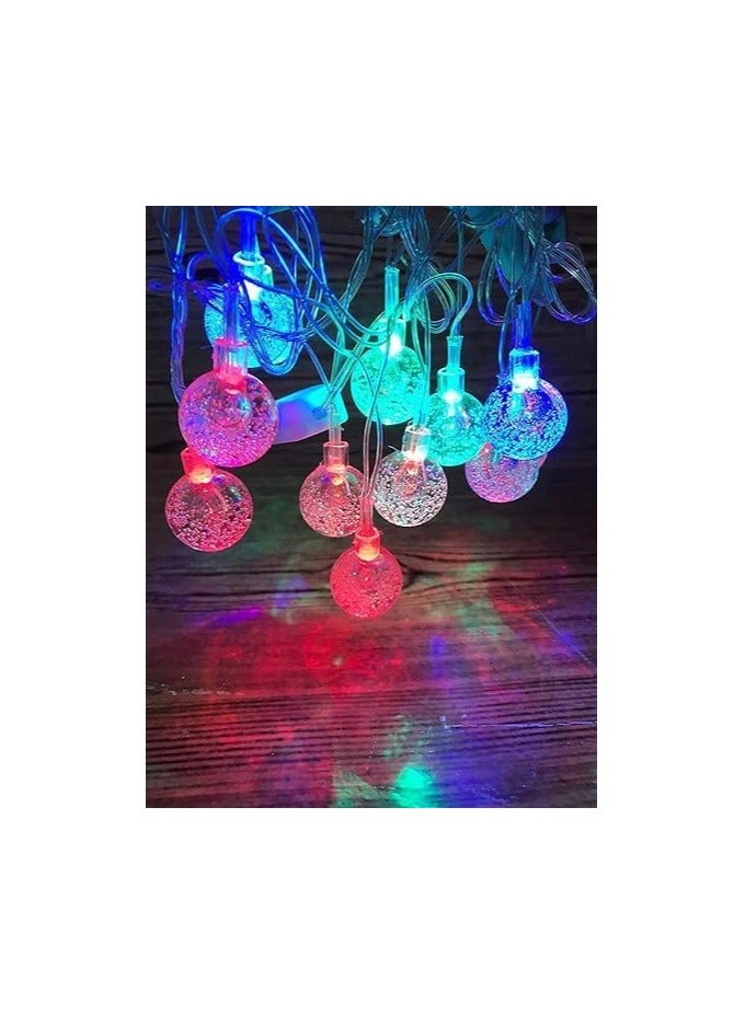 اضواء احتفالية زينة رمضان - قطرات مطر LED كريستالية متعددة الالوان، 1.5 متر - Image 2