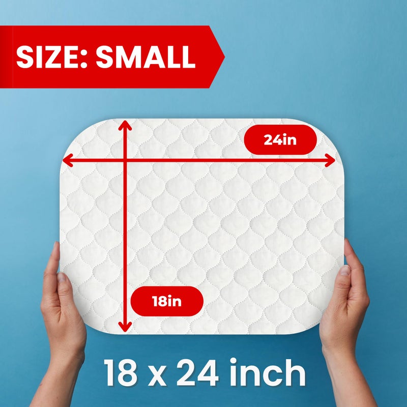 RMS Ultra Soft 4-Layer Washable and Reusable Incontinence Bed Pad - Waterproof Bed Pads, 18"X24" (3 Pack) - Image 2
