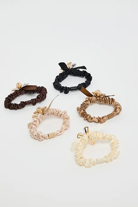 R&B 5 Pack Skinny Scrunchies