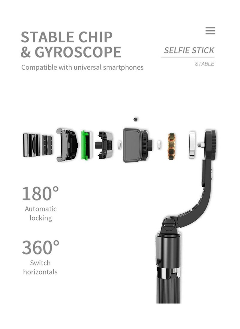 ELTRAZONE - Gimbal Stabilizer for Smartphone L08 Handheld Gimbal with 360°Auto Balance Ant Shake Remote Wireless Bluetooth Selfie Stick Pan-tilt Tripod with Built-in Bluetooth Remote - Image 1