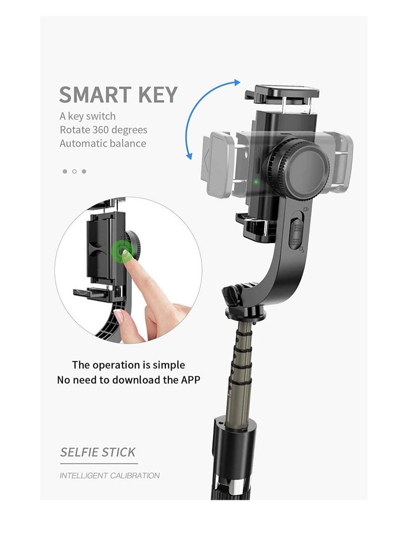 ELTRAZONE - Gimbal Stabilizer for Smartphone L08 Handheld Gimbal with 360°Auto Balance Ant Shake Remote Wireless Bluetooth Selfie Stick Pan-tilt Tripod with Built-in Bluetooth Remote - Image 1
