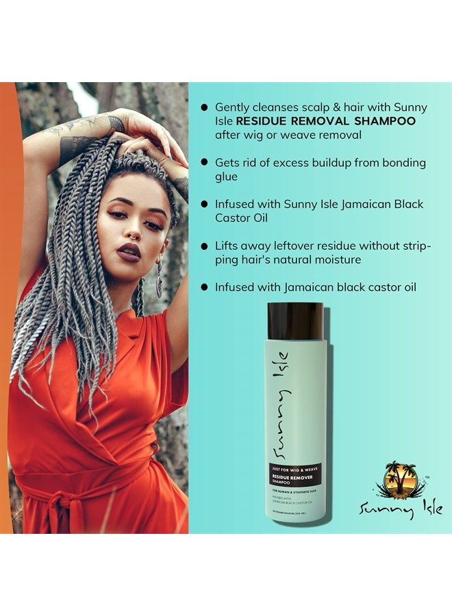 Sunny Isle Just for Wig, Weave, Braid, & Extensions Residue Remover Shampoo 12oz | For Synthetic & Natural Hair | Aloe Vera, Tea Tree, Borago Seed & Jamaican Black Castor Oils | Sulfate Free  - Image 2
