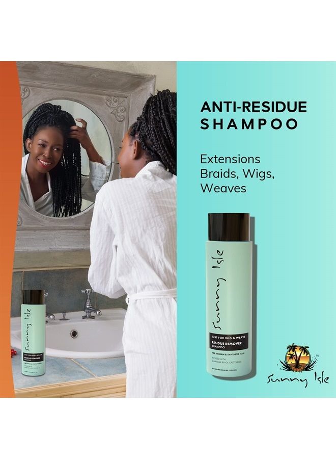 Sunny Isle Just for Wig, Weave, Braid, & Extensions Residue Remover Shampoo 12oz | For Synthetic & Natural Hair | Aloe Vera, Tea Tree, Borago Seed & Jamaican Black Castor Oils | Sulfate Free  - Image 4