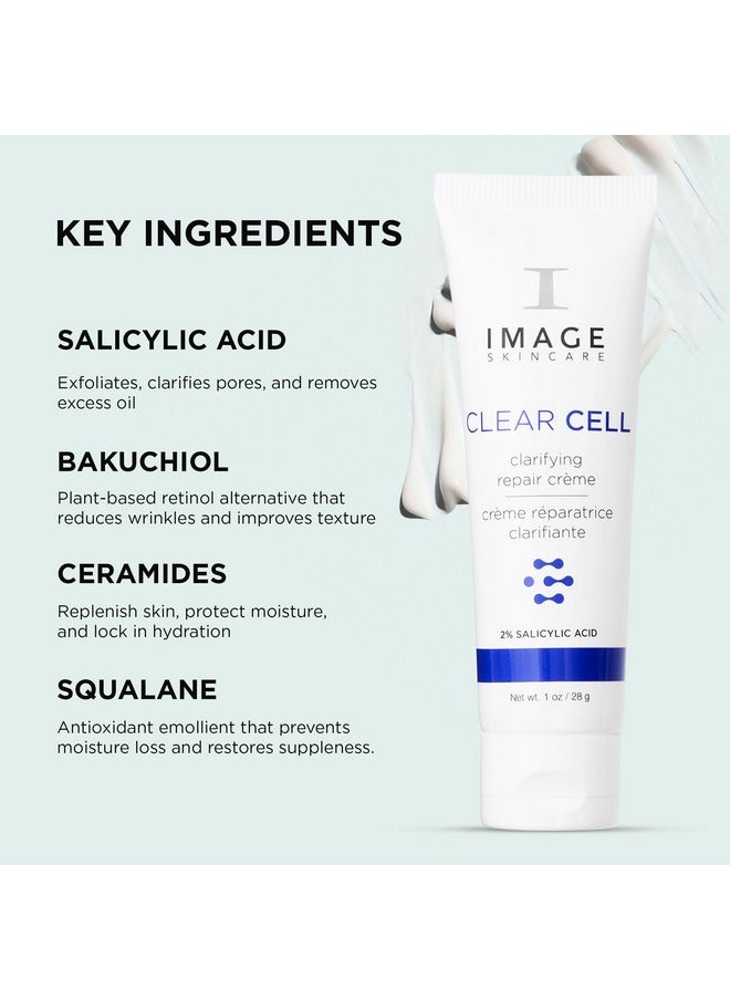 IMAGE SKINCARE IMAGE Skincare, CLEAR CELL Clarifying Repair Crème, Facial Night Cream Gel Moisturizer for Oily Prone Skin, Discovery Size 1 oz  - Image 4