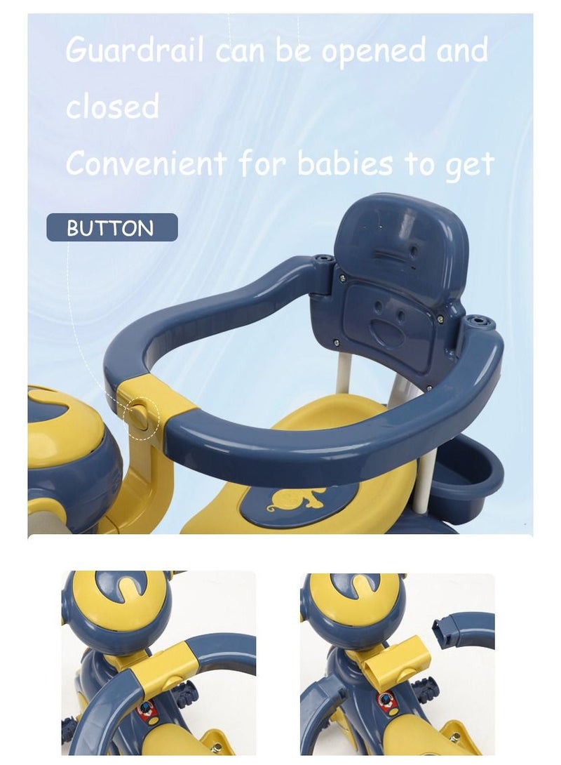 Foldable Trike for Toddlers Toddler Tricycle Stroller Push and Fold  Tricycle for Ages 10 Months to 3 Years Blue  - Image 5