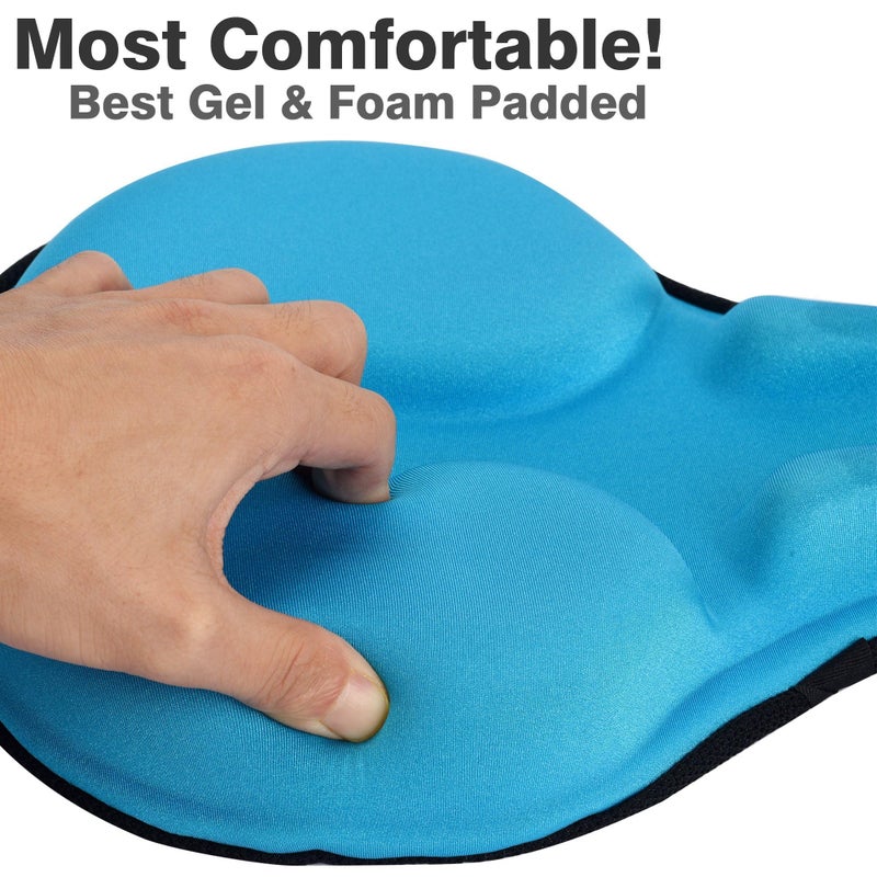 DAWAY Extra Soft Bike Seat Cushion - C6 Large Exercise Bicycle Saddle Cover, Thick Widen Foam & Gel Padded, Comfort Breathable Cycling Pad, Fit for Peloton Bikes, Indoor Outdoor Bycicle - Image 3