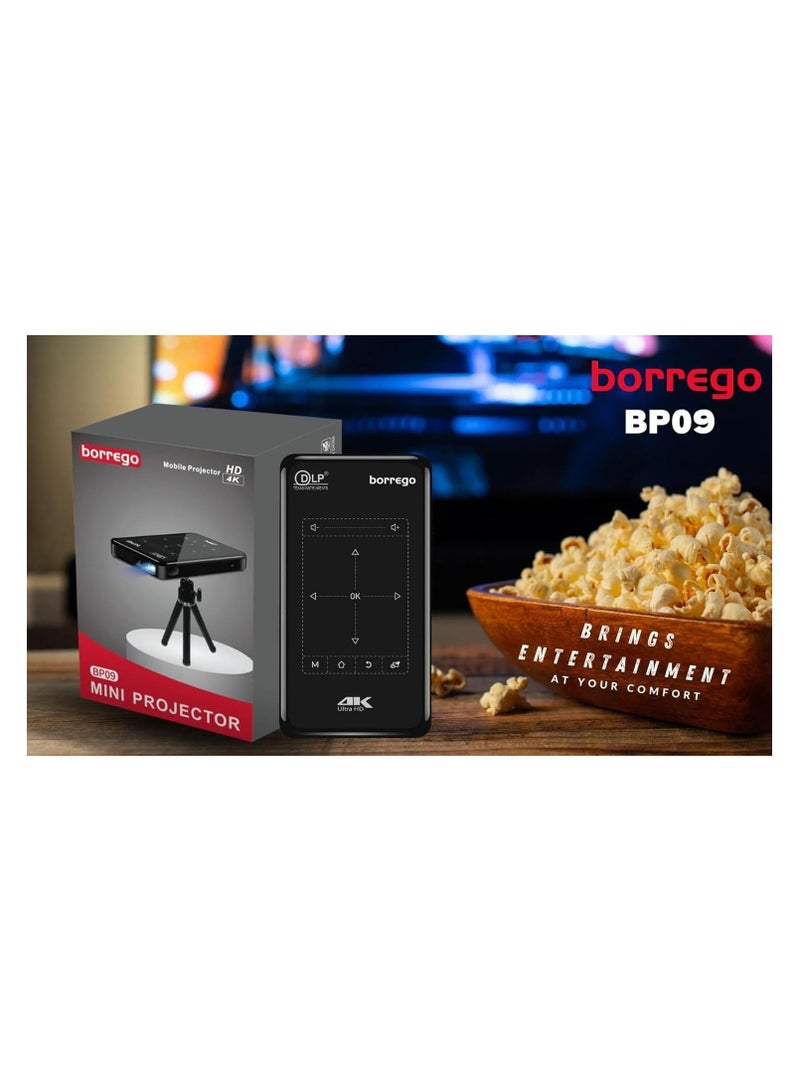 borrego بروجكتور بورغو BP09 المحمول الذكي الصغير مع دقة 4K ULTRA HD لجهاز عرض الفيديو LED للسينما المنزلية - Image 5