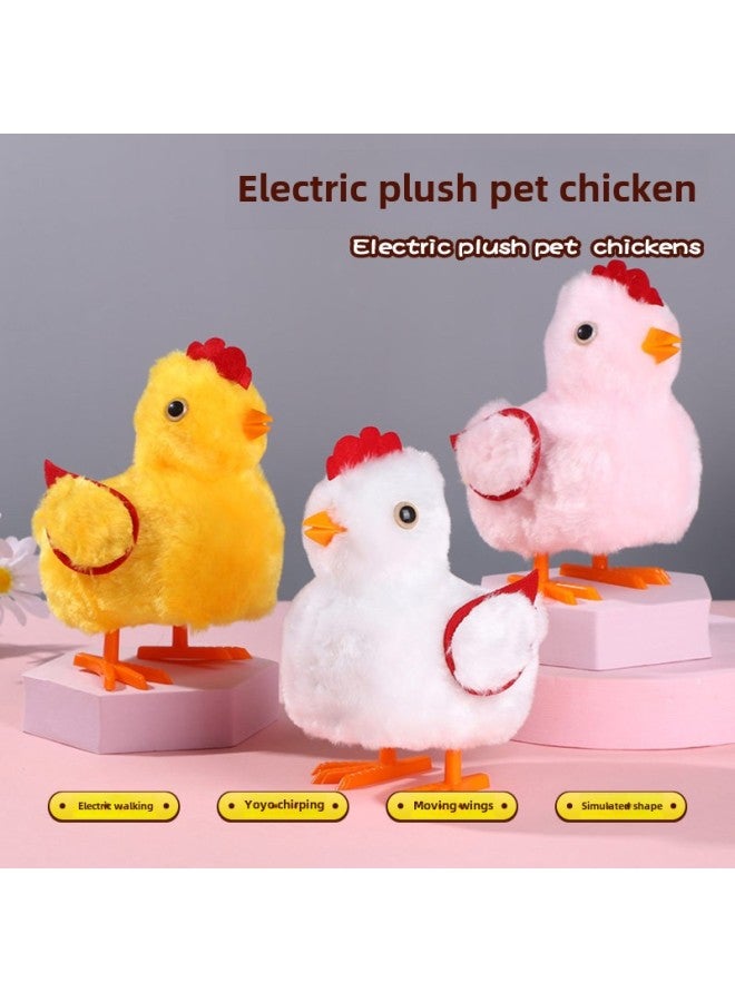 Imitation Chicken Plush Electric Chicks Can Walk, Move Wings, Chattering Electronic Pet Baby Toys Wholesale-Color:Chick-powder (chuch)  - Image 2