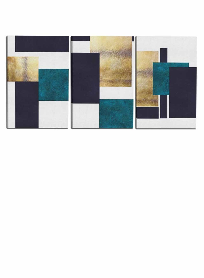 LOWHA Set Of 3 Framed Canvas Wall Arts Stretched Over Wooden Frame, Abstract Murals Art Paintings, For Home, Living Room, Office Decor - Image 4
