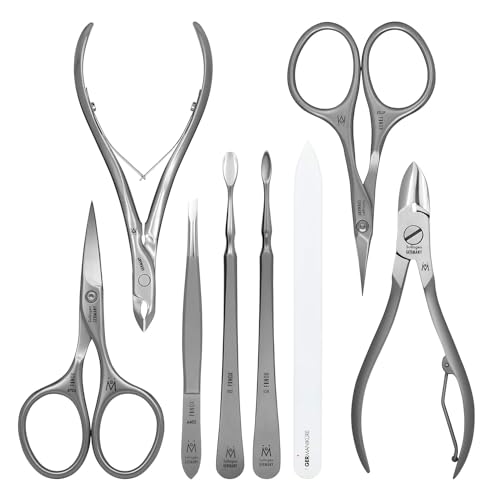 GERMANIKURE 8pc Manicure Set in Leather Case FINOX Stainless steel tools handmade in Solingen Germany Professional Nail and Cuticle Care - Image 3