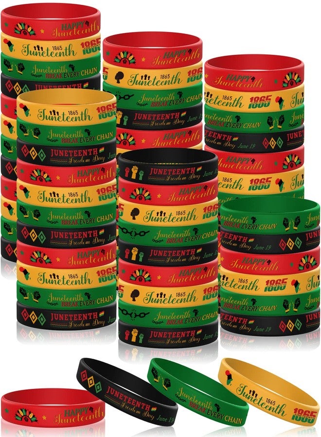 سوريو مجموعة سوريو من 300 قطعة من أساور السيليكون للاحتفال بيوم التحرير (جونتينث)، أساور معصم سيليكون ليوم الحرية السوداء، أساور استقلال الأمريكيين السود لعام 1865، هدايا جونتينث للبالغين والمراهقين. - Image 1