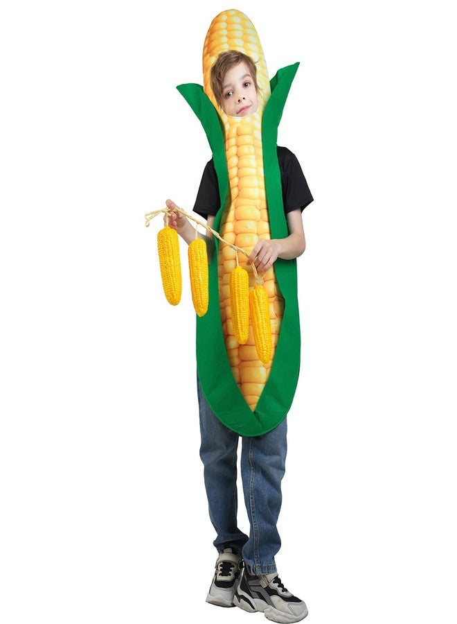 DSplay Unisex Kids Corn Costumes Funny Crops Corn Tunic for Girls Boys Halloween Costumes (10-12 years old) - Image 1