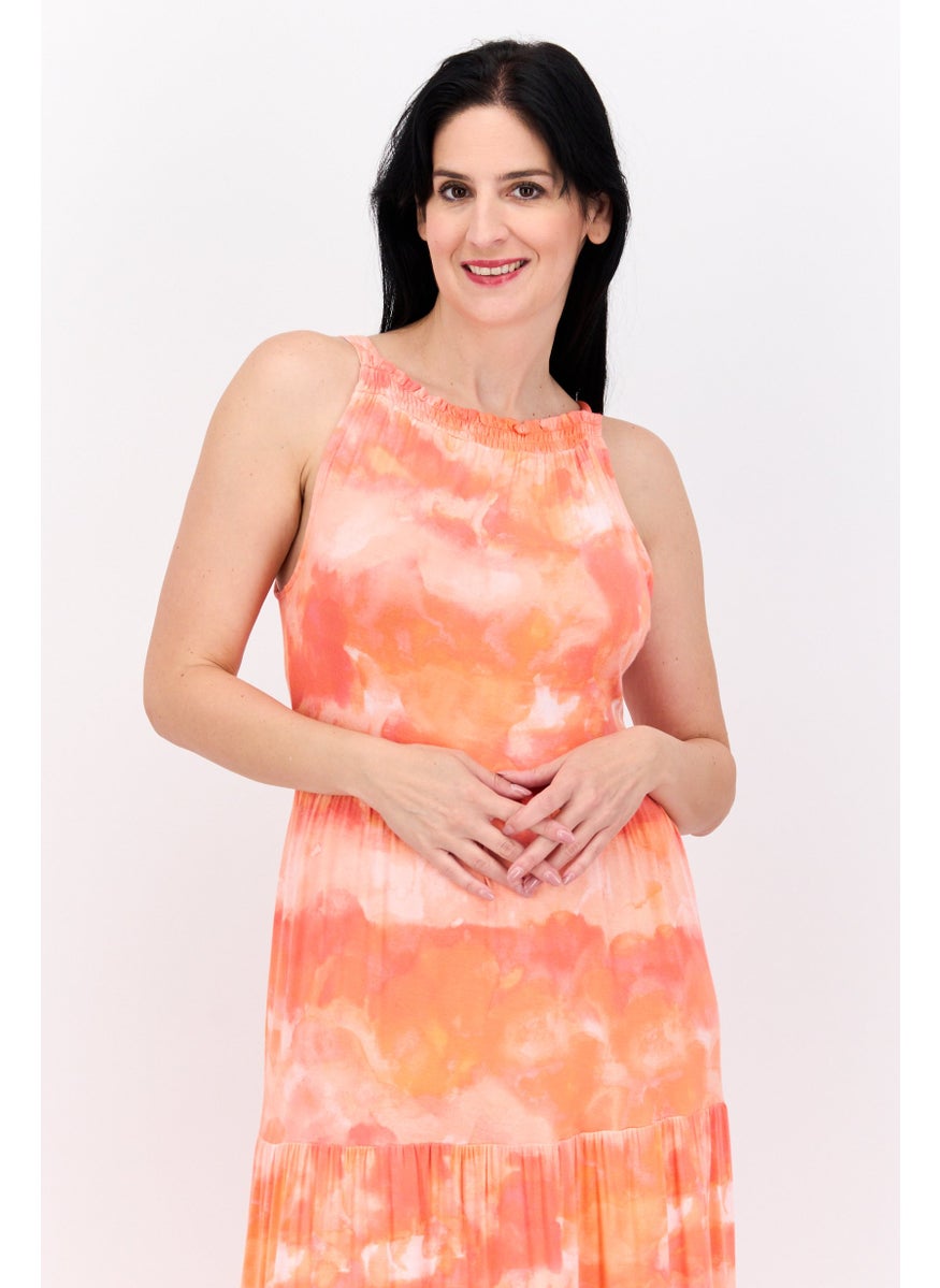 Women Tie Dry Midi Dress, Coral - pzsku/Z2781E6F59D3559EA840BZ/45/_/1737642232/61692a76-3d70-4367-a5c8-415796ada24b