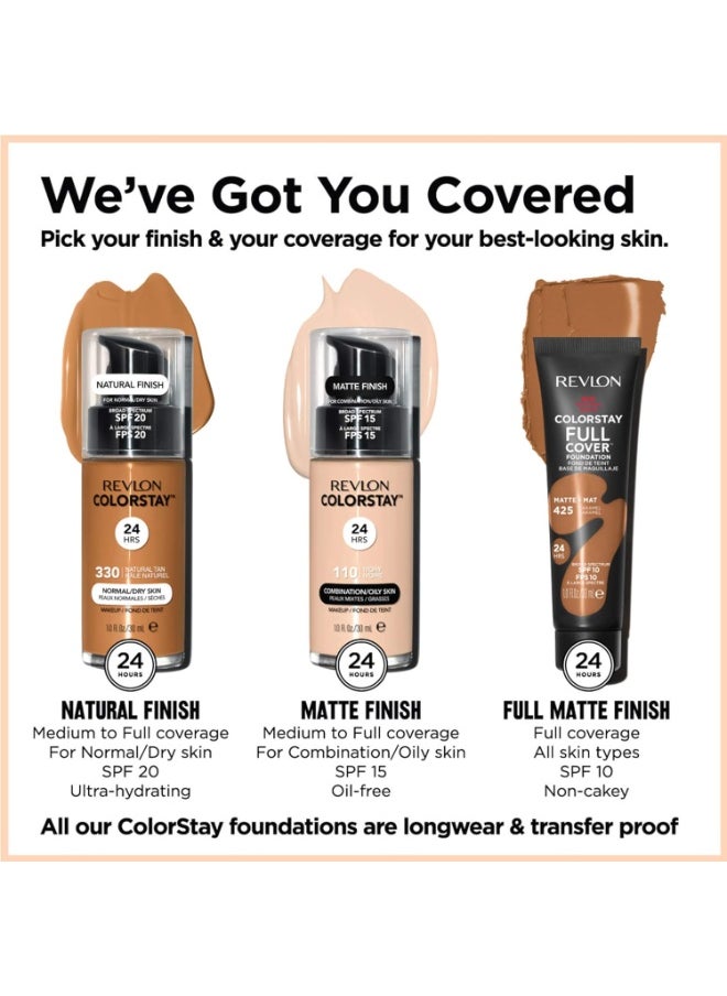 Revlon Professional - Colorstay Liquid Foundation Makeup for Combination/Oily Skin SPF15 Medium to Full Coverage (30ml) Matte Finish, Buff (150) Unisex - Image 1