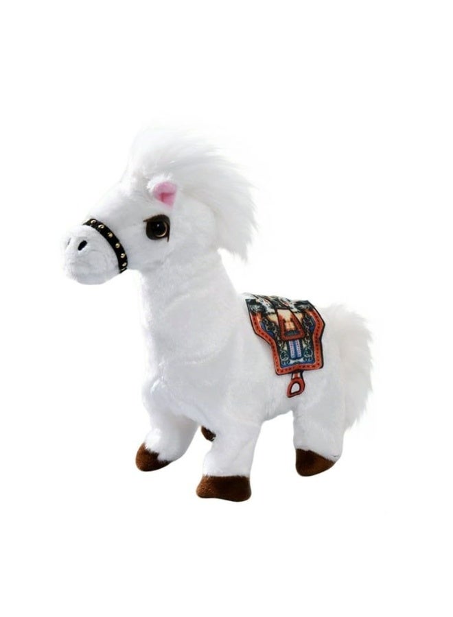 Super Cute Horse Toy with Walking Sound and Wagging Tail for Children's Joyful Experience (White) - Image 1