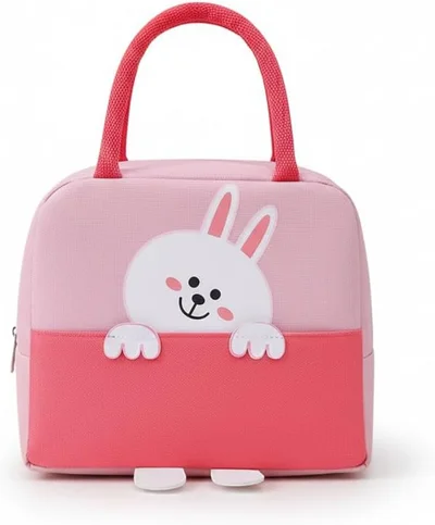 Mobcos Mobcos Rabbit Light Pink Large Capacity Insulated Lunch Bag | Waterproof & Stain-Resistant Meal Tote with Advanced Temperature Retention | Durable Polyester Lunch Bag for Office & School