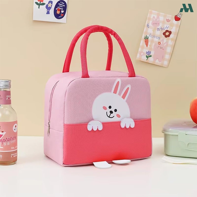 موبكوس حقيبة غداء معزولة كبيرة السعة من موبكوس رابيت، لون وردي فاتح | حقيبة طعام مقاومة للماء والبقع مع خاصية الحفاظ على درجة الحرارة | حقيبة غداء متينة من البوليستر للمكتب والمدرسة - Image 3