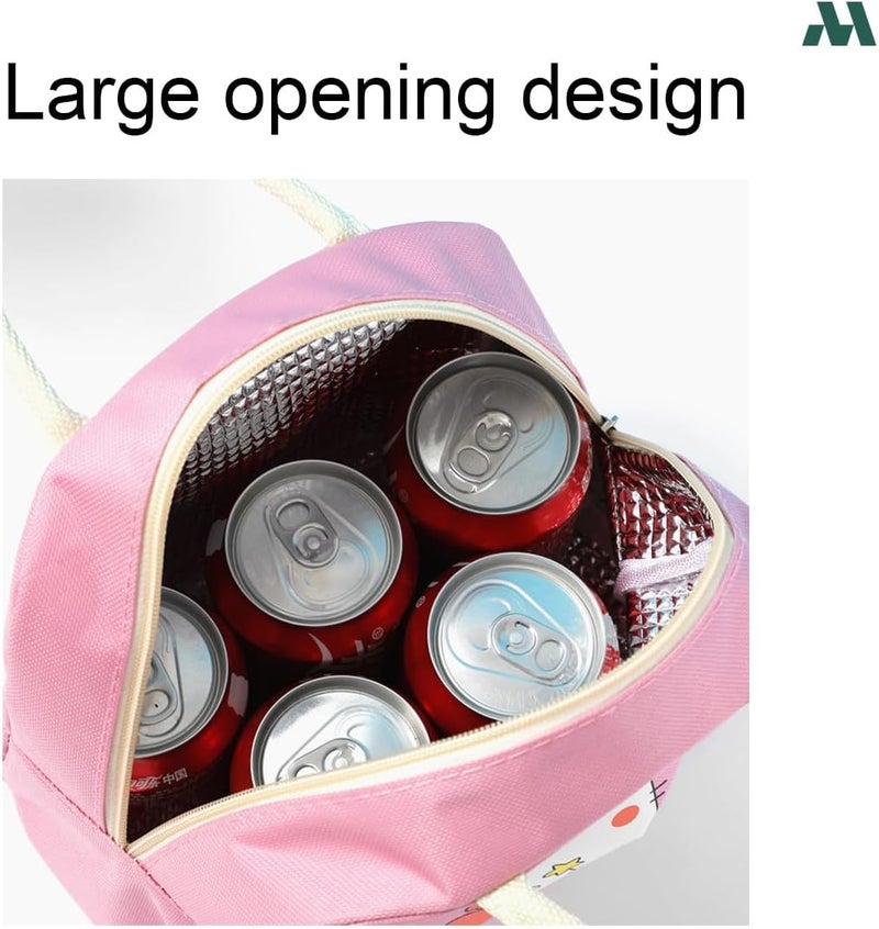 موبكوس حقيبة غداء معزولة كبيرة السعة من موبكوس رابيت، لون وردي فاتح | حقيبة طعام مقاومة للماء والبقع مع خاصية الحفاظ على درجة الحرارة | حقيبة غداء متينة من البوليستر للمكتب والمدرسة - Image 4