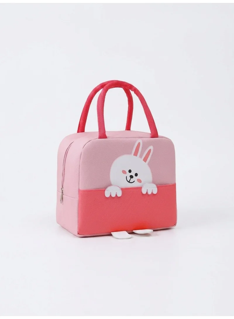 Mobcos Mobcos Rabbit Light Pink Large Capacity Insulated Lunch Bag | Waterproof & Stain-Resistant Meal Tote with Advanced Temperature Retention | Durable Polyester Lunch Bag for Office & School