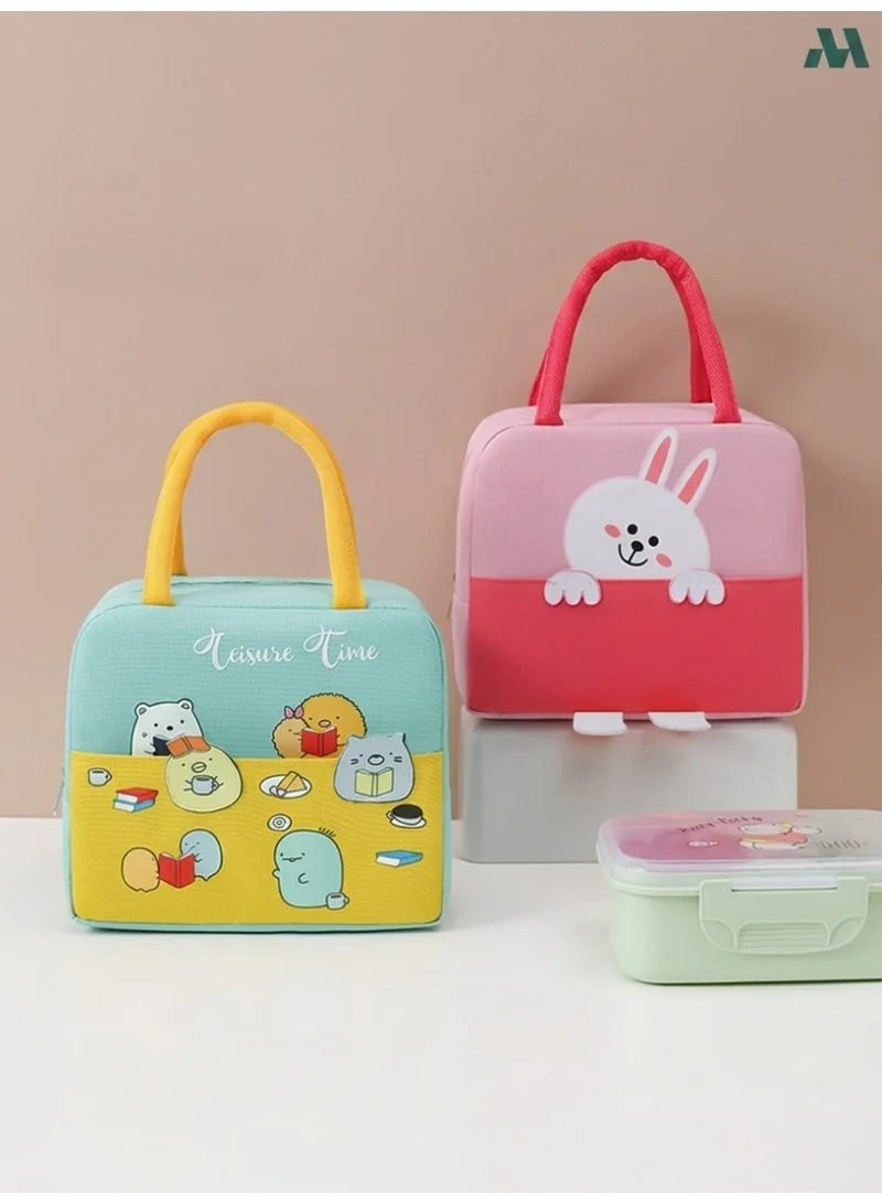 Mobcos Rabbit Light Pink Lunch Bag Mobcos Rabbit Light Pink Large Capacity Insulated Lunch Bag | Waterproof & Stain-Resistant Meal Tote with Advanced Temperature Retention | Durable Polyester Lunch Bag for Office & School  | Best Price UAE