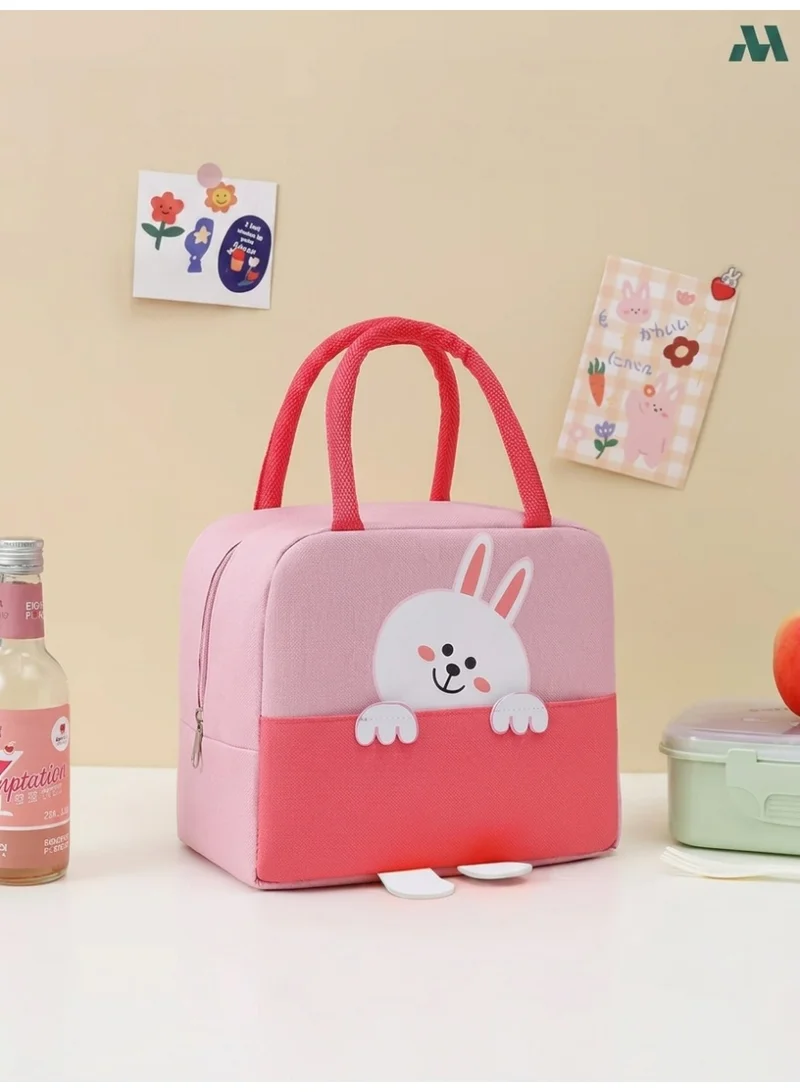 Mobcos Rabbit Light Pink Lunch Bag Mobcos Rabbit Light Pink Large Capacity Insulated Lunch Bag | Waterproof & Stain-Resistant Meal Tote with Advanced Temperature Retention | Durable Polyester Lunch Bag for Office & School  | Best Price UAE