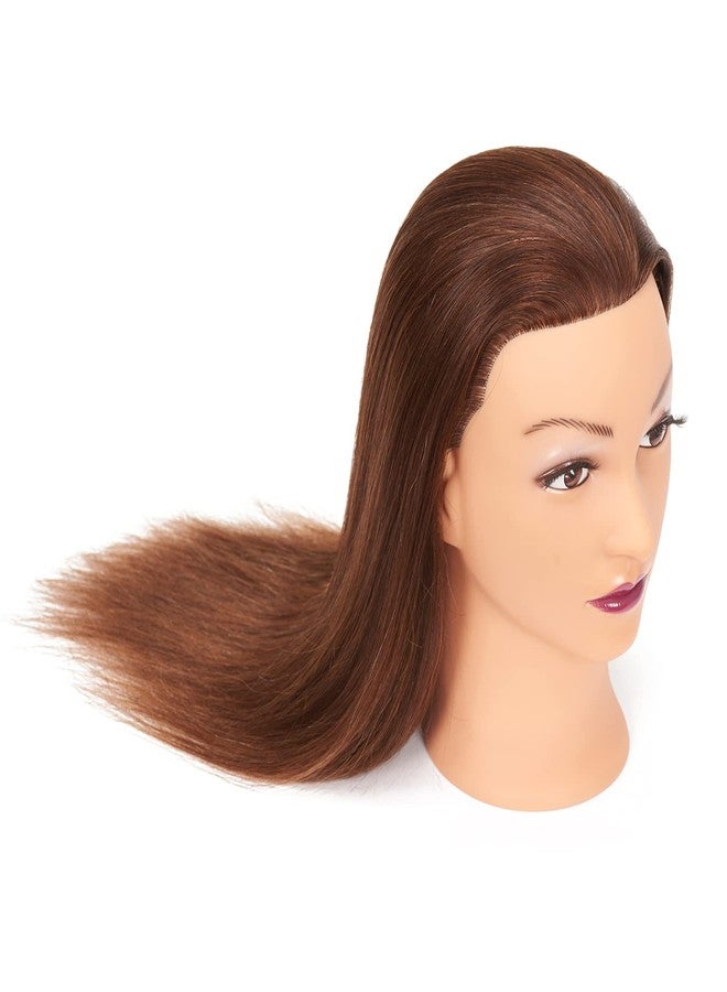 HAIRGINKGO Mannequin Head 20"-22" 100% Human Hair Hairdresser Training Head Mannequin Doll Head Cosmetology Manikin Training Head Hair for Practice Cutting Braiding with Free Clamp Holder 92022LB0414 - Image 4