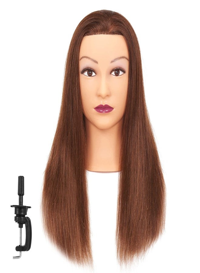HAIRGINKGO Mannequin Head 20"-22" 100% Human Hair Hairdresser Training Head Mannequin Doll Head Cosmetology Manikin Training Head Hair for Practice Cutting Braiding with Free Clamp Holder 92022LB0414 - Image 1
