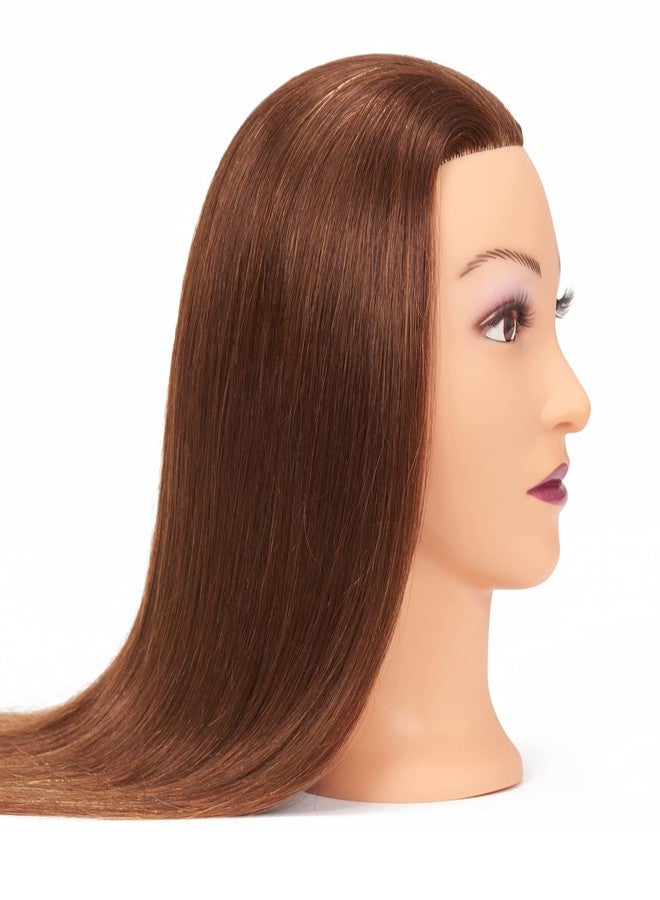 HAIRGINKGO Mannequin Head 20"-22" 100% Human Hair Hairdresser Training Head Mannequin Doll Head Cosmetology Manikin Training Head Hair for Practice Cutting Braiding with Free Clamp Holder 92022LB0414 - Image 3