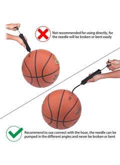 Garlo Portable Hand Air Ball Pump Inflator Kit with Needle, Nozzle, Extension Hose for Soccer Basketball Football Volleyball Water Polo Rugby Exercise Sports Ball Balloon Swim Inflatables  - Image 3