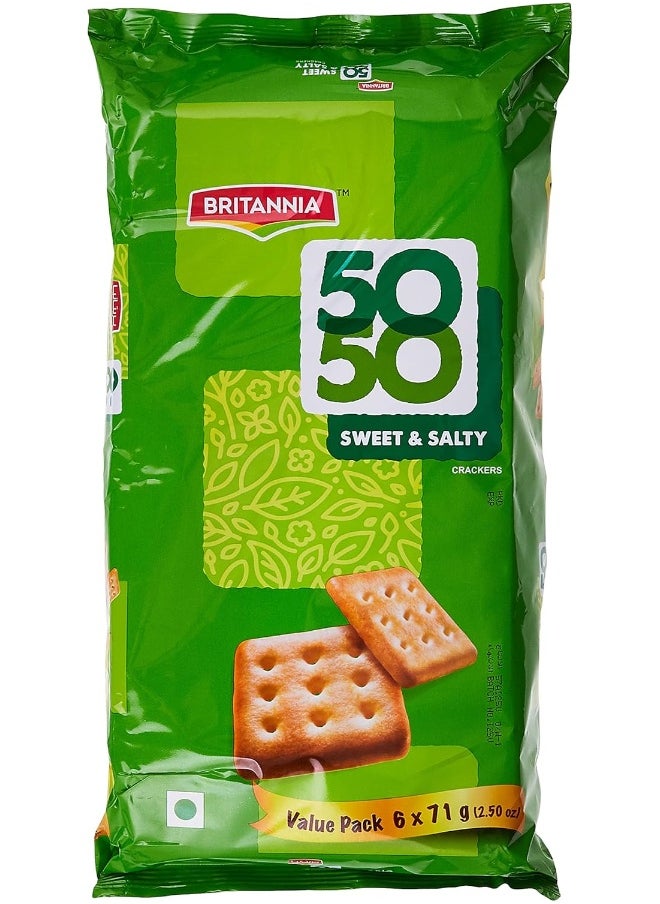 Britannia Britannia 50 50 Sweet & Salty 71g, Value Pack of 6  - Image 1