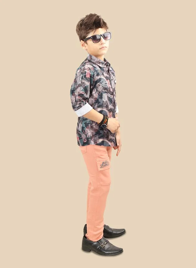 Ts Trends Ts Trends Printed Buttoned Shirt and Pant Set