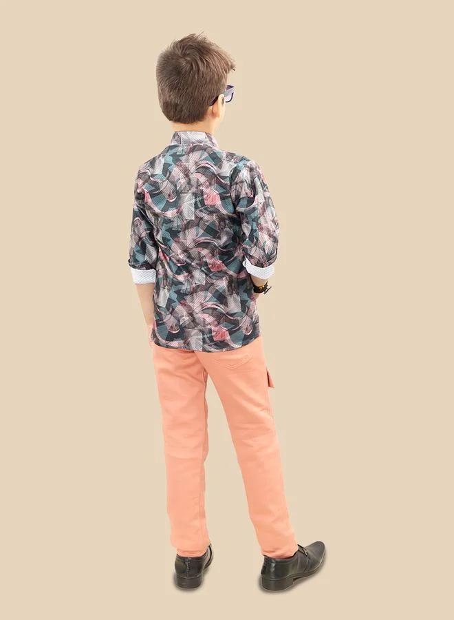 Ts Trends Ts Trends Printed Buttoned Shirt and Pant Set
