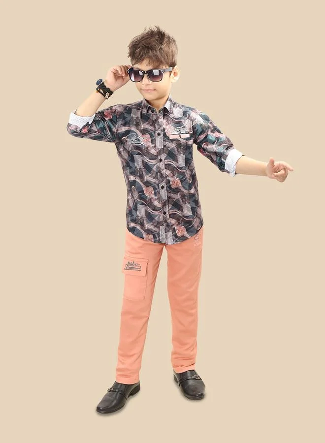 Ts Trends Ts Trends Printed Buttoned Shirt and Pant Set