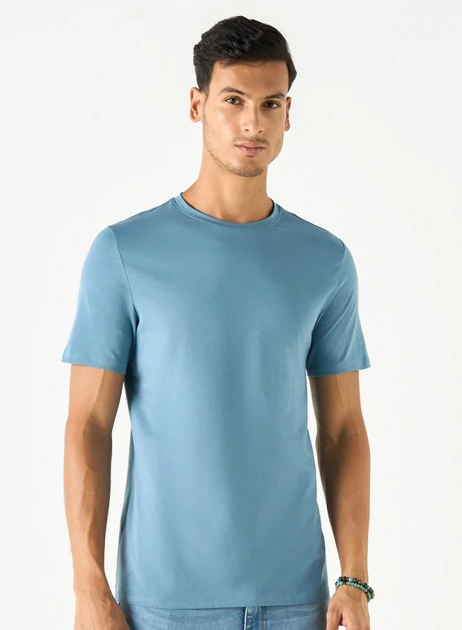 T-shirt with Crew Neck and Short Sleeves