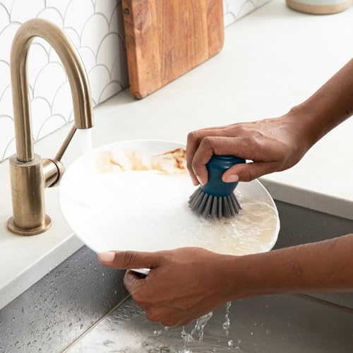 Full Circle Clean Ocean Palm Brush For Dishes  Pots & Pans. Ergonomic Grip. Made Out Of 100% Recycled Fishing Nets. Dishwasher Safe - Image 3