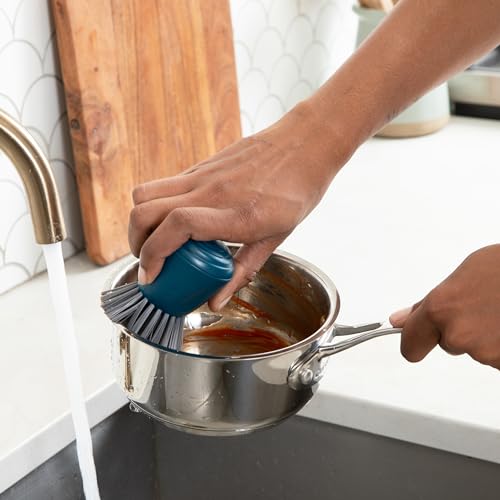 Full Circle Clean Ocean Palm Brush For Dishes  Pots & Pans. Ergonomic Grip. Made Out Of 100% Recycled Fishing Nets. Dishwasher Safe - Image 4