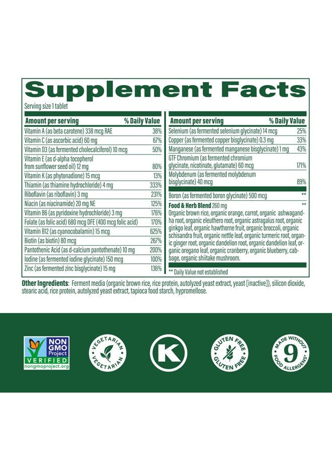 MegaFood فيتامينات متعددة للرجال 40+ - حبة يومية للرجال مع فيتامين ب، فيتامين د3، سيلينيوم، زنك وطعام حقيقي - دعم المناعة، استقلاب الطاقة، وصحة العضلات والعظام - غير معدلة وراثيًا؛ نباتية - 30 قرص - Image 2