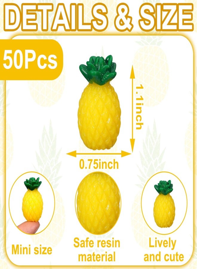 Simgoing 50 Pcs Mini Resin Pineapples Tiny Pineapple Figurines Fake Miniature Fruit Decoration Cute Artificial Fruit Ornament for DIY Art Crafts Garden Aquarium Jewelry Home - Image 2