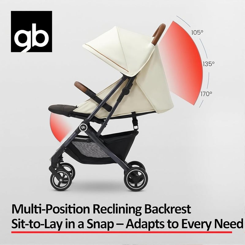 gb WEE Lightweight baby Travel Stroller for Babies & Toddlers, Carry-On flight Luggage Compliant, White - Image 4