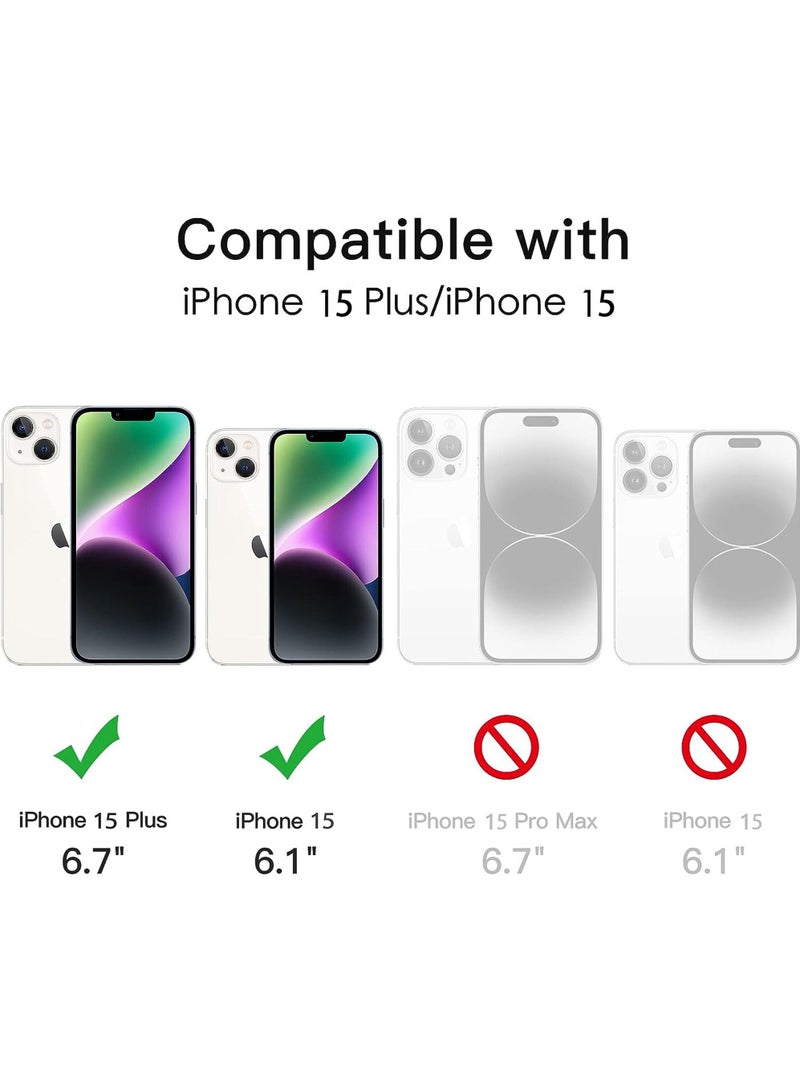 Rock Pow For iPhone 15 /iPhone 15 Plus Camera Lens Protector [Not for iPhone 15 Pro/15 Pro Max][Drop Protection] 9H Tempered Glass Camera Cover Screen Metal Ring Case Friendly Scratch Resistant  - Image 2